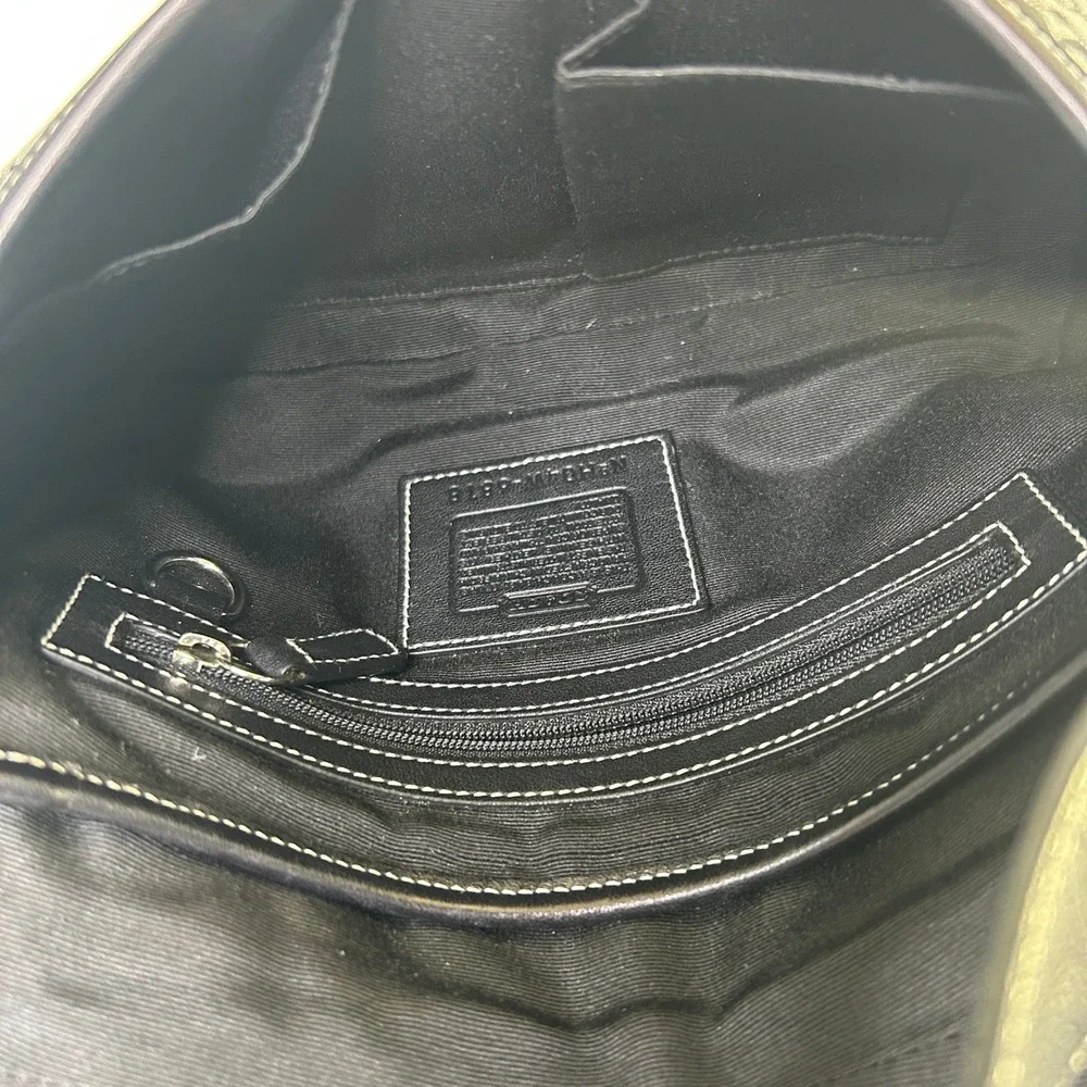 Coach Soho Signature Black Grey Canvas Leather Shoulder Bag 6818 Excellent